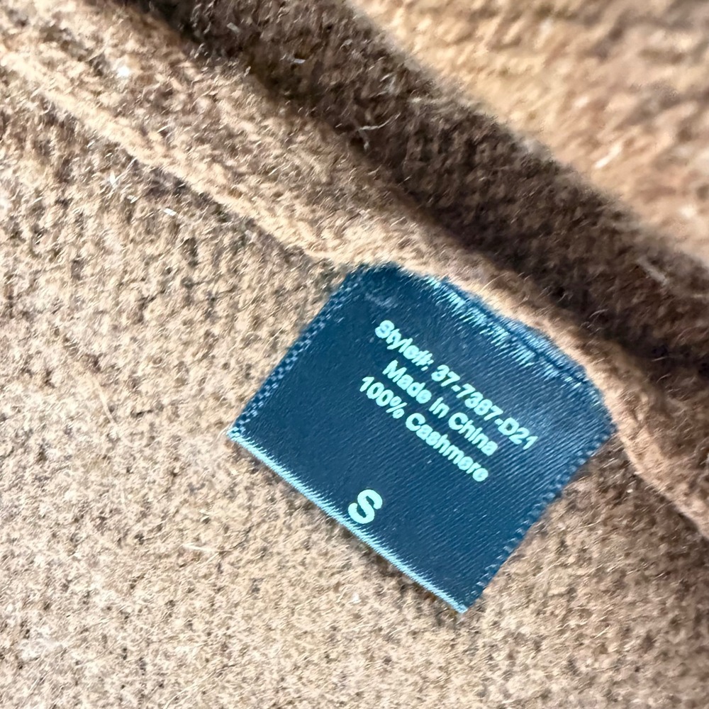 Jenni Kayne 100% Cashmere Open Front Cardigan Brown Small 37-7387-D21 - Picture 3 of 6